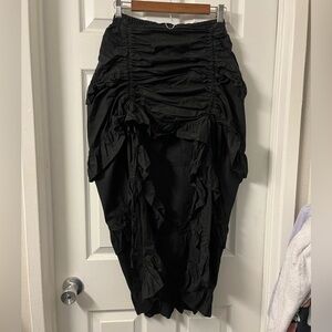 Sugar Thrillz black Victorian adjustable length black ruffled skirt size S